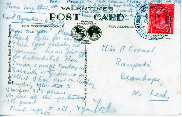 Postcard from Connal Kit 1934